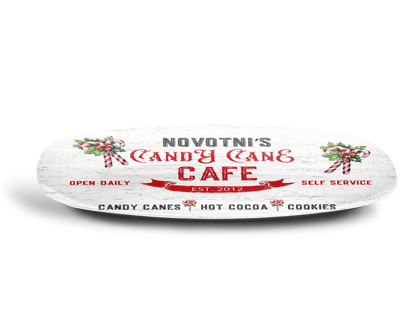 Candy Cane Cafe Personalized Platter
