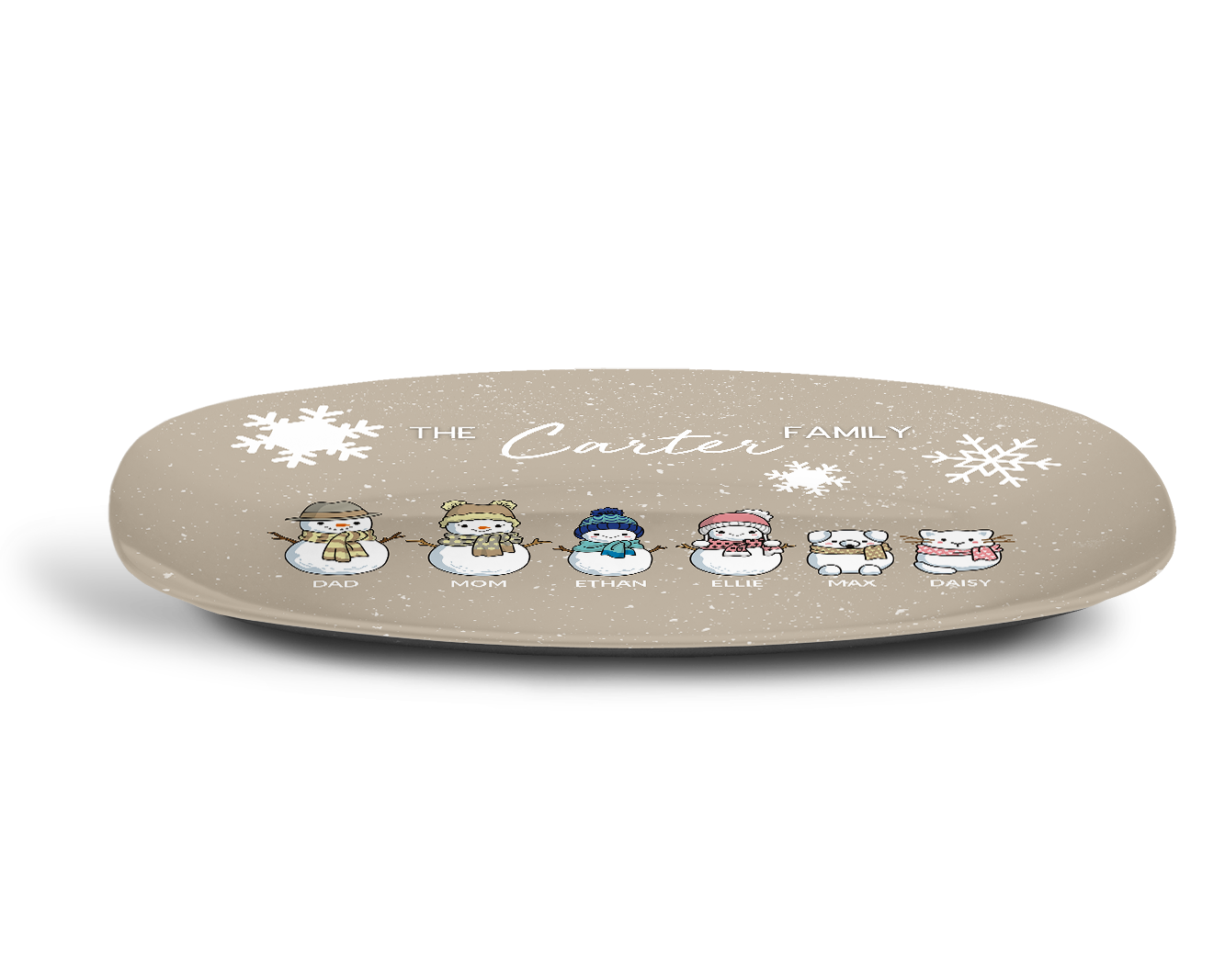 Snowman Family Personalized Platter