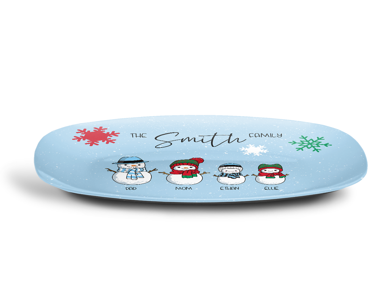 Snowman Family Personalized Platter