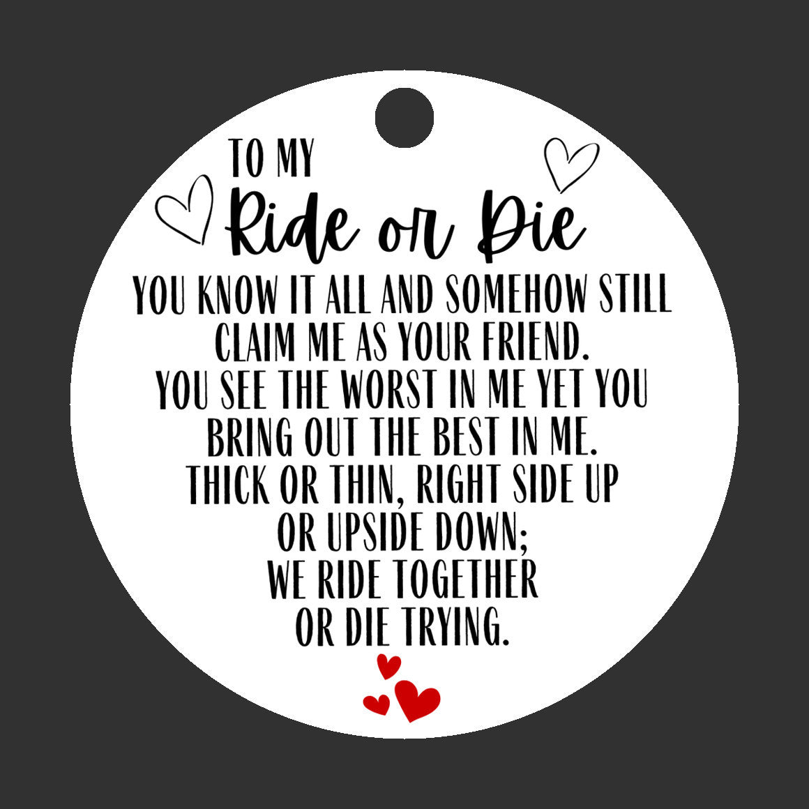 Ride or Die Friend Ornament