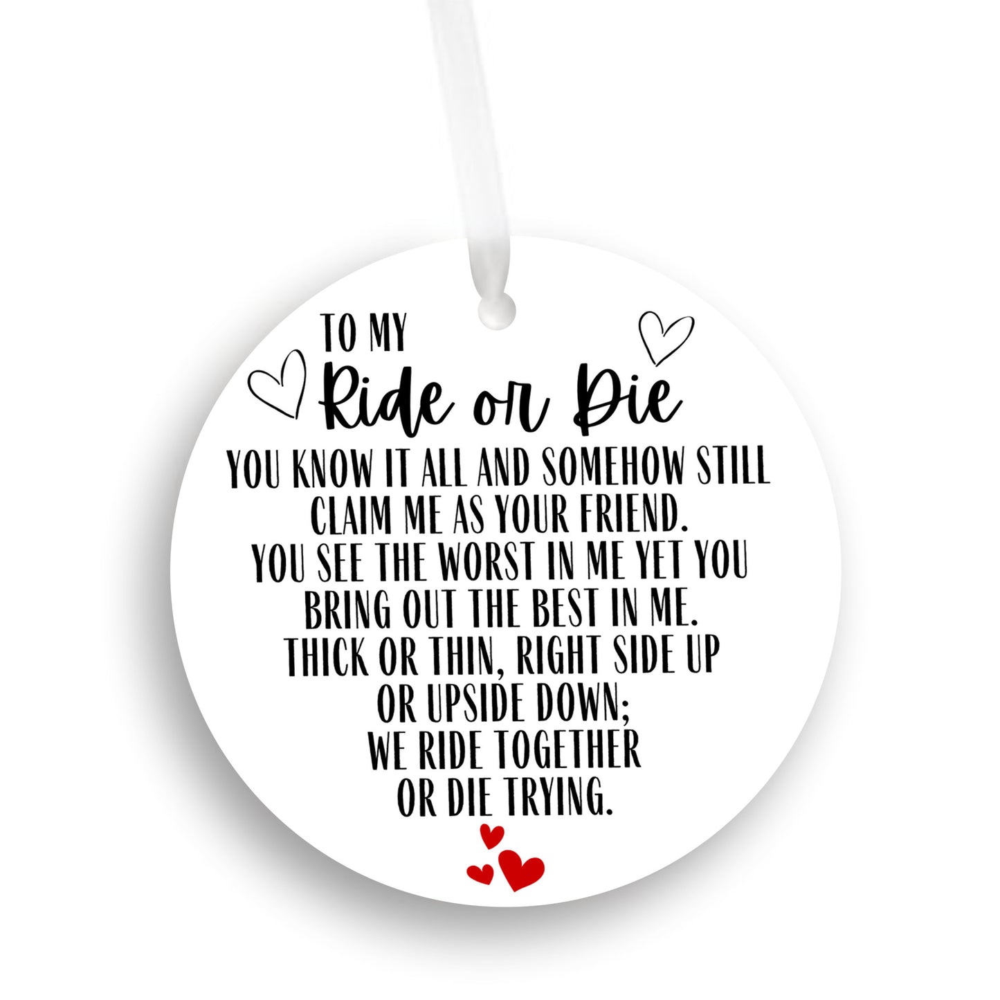 Ride or Die Friend Ornament
