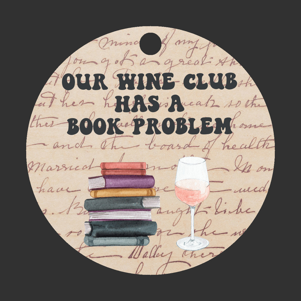 Book Club Wine Vintage Ornament