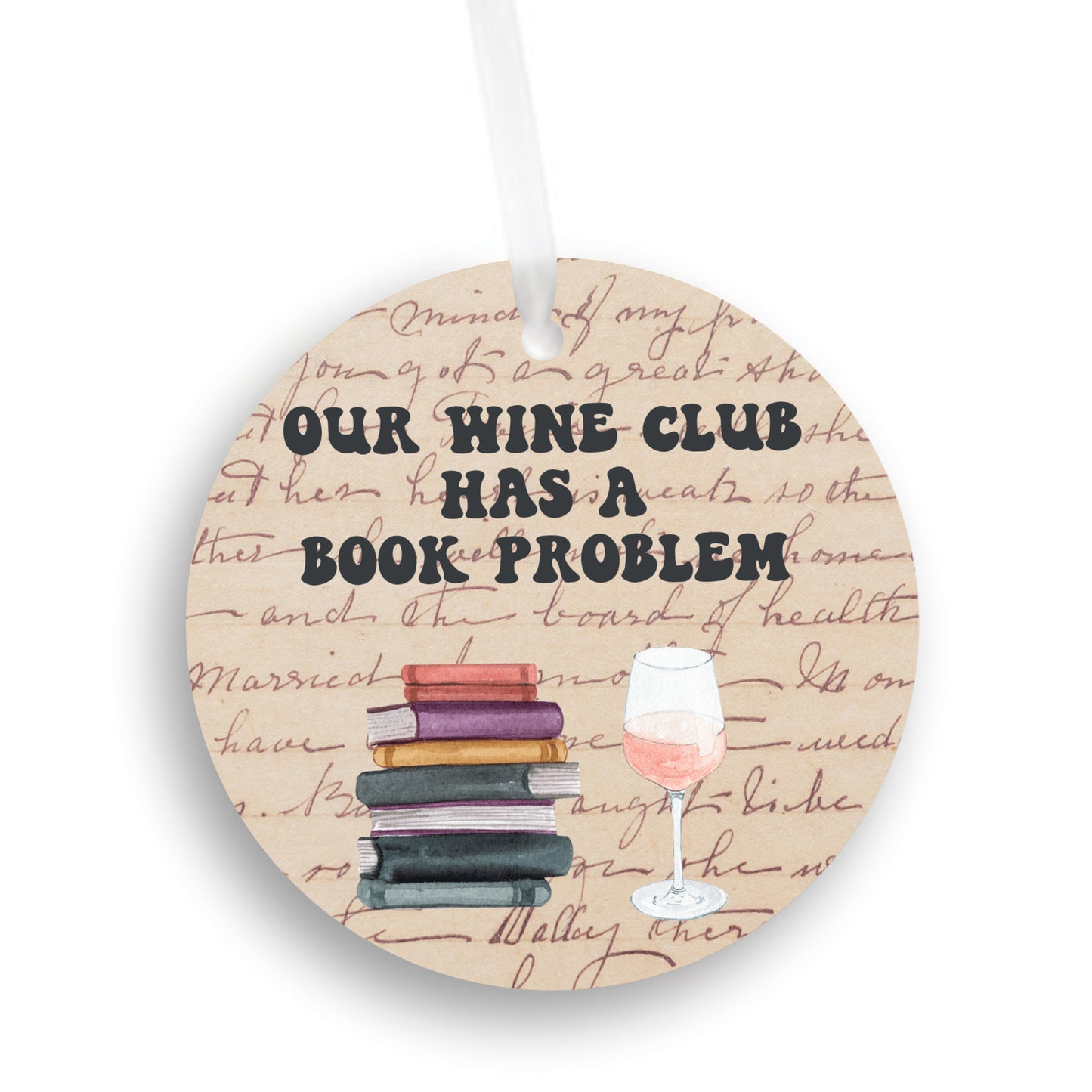 Book Club Wine Vintage Ornament