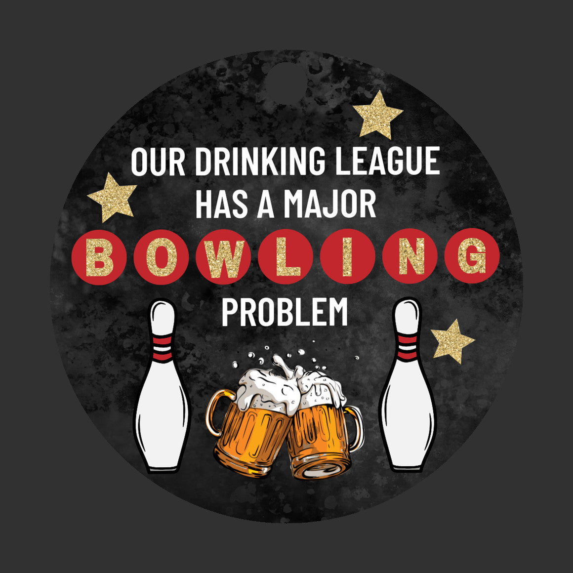 Bowling Funny Drinking Ornament