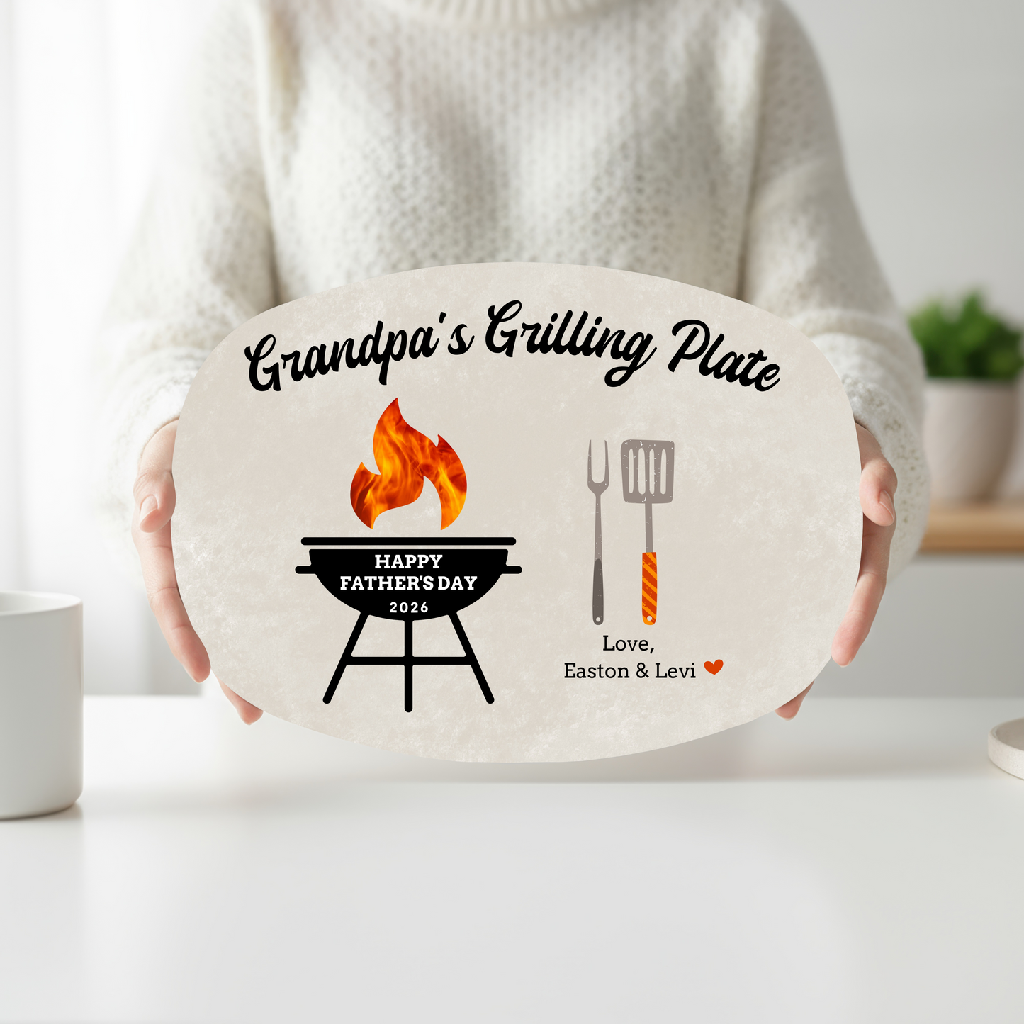 Happy Father's Day Personalized Platter Linen
