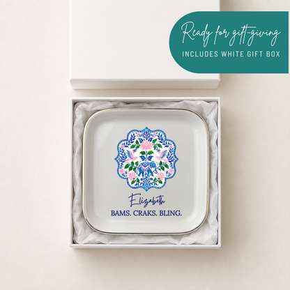 Elephant Bams Craks Bling Jewelry Dish