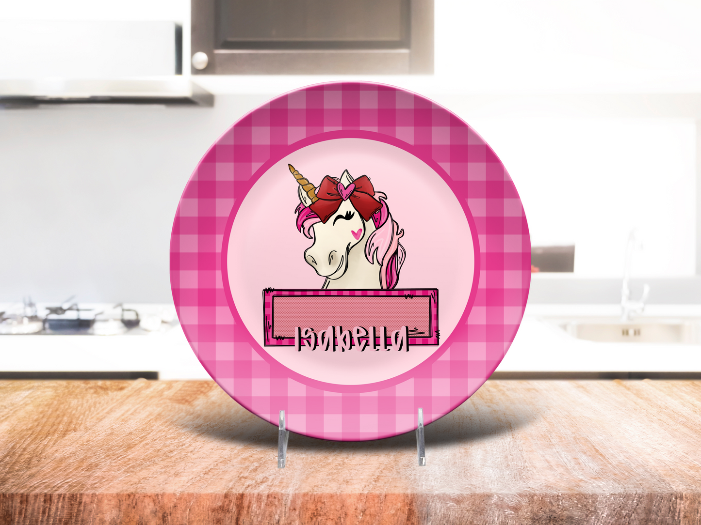 Unicorn Kisses Personalized Plate