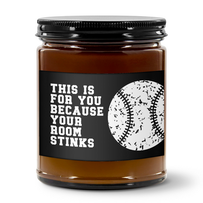 Room Stinks Baseball Candle