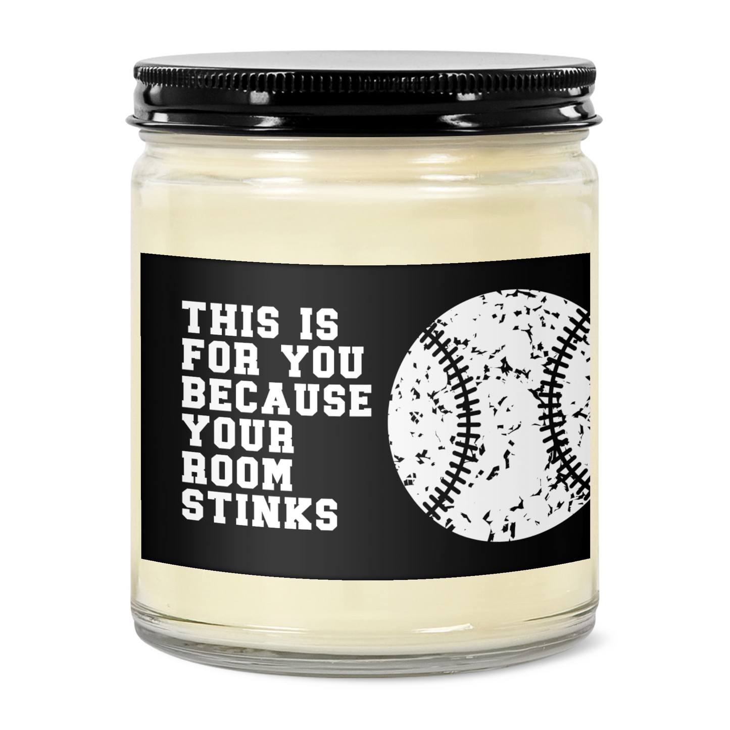 9oz Clear Jar Candle | 3"x2" White Label | Black Lid