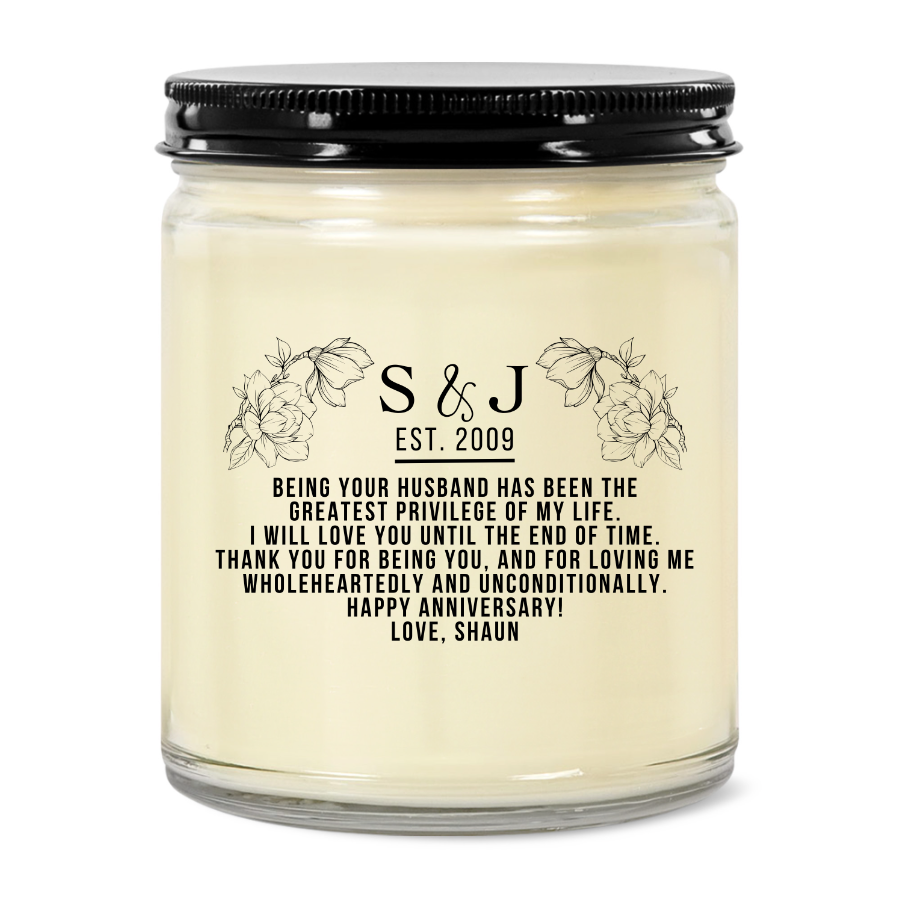 Custom Anniversary Candle