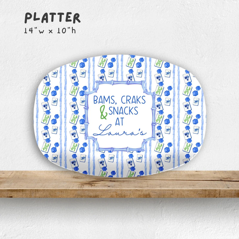 Personalized Bams, Craks & Snacks Mahjong Platter