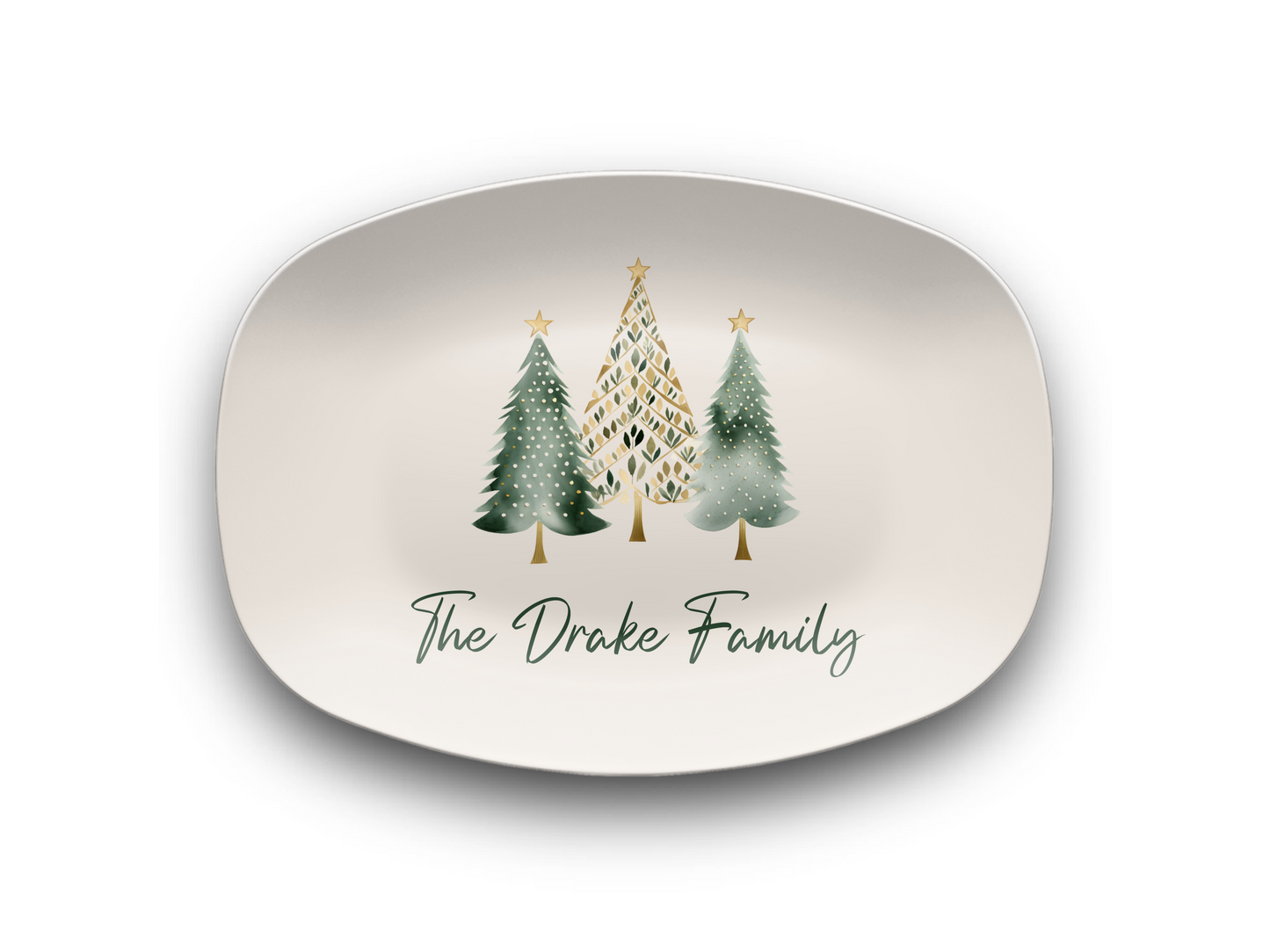 Trio Christmas Tree Personalized Platter