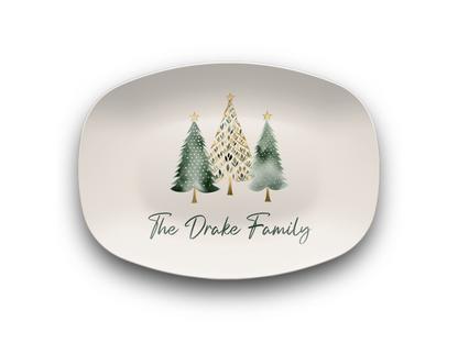 Trio Christmas Tree Personalized Platter