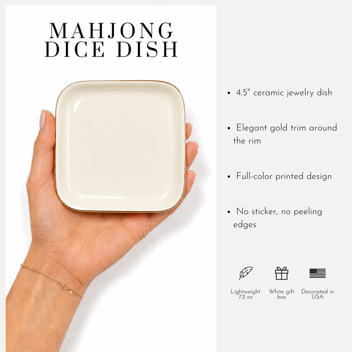 Blue Hydrangea Mahjong Dice Dish