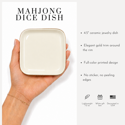 Blue Hydrangea Mahjong Dice Dish