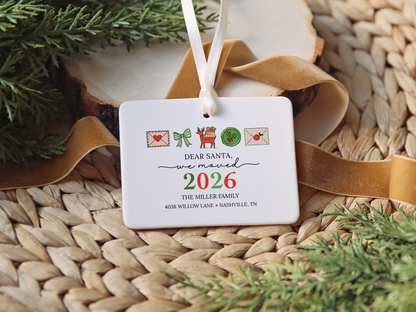 Dear Santa We Moved Story Ornament