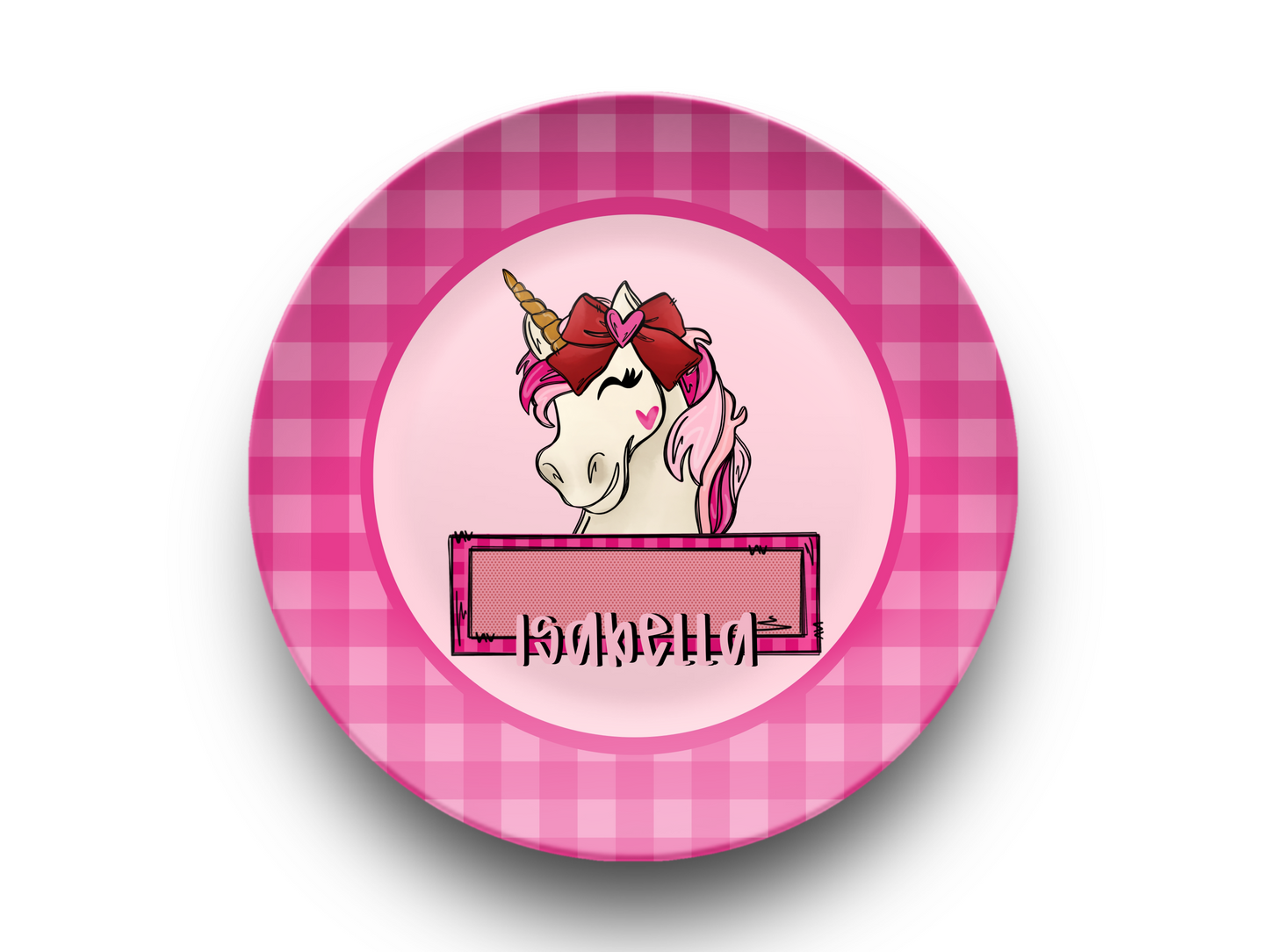Unicorn Kisses Personalized Plate