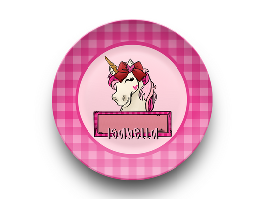 Unicorn Kisses Personalized Plate
