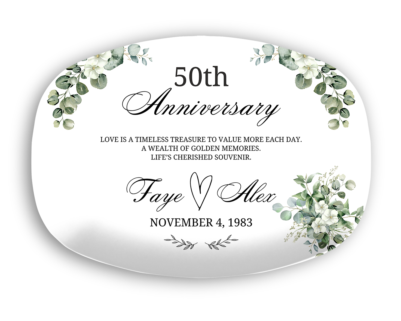 50th Wedding Anniversary Personalized Platter