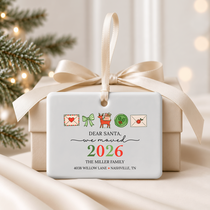Dear Santa We Moved Story Ornament