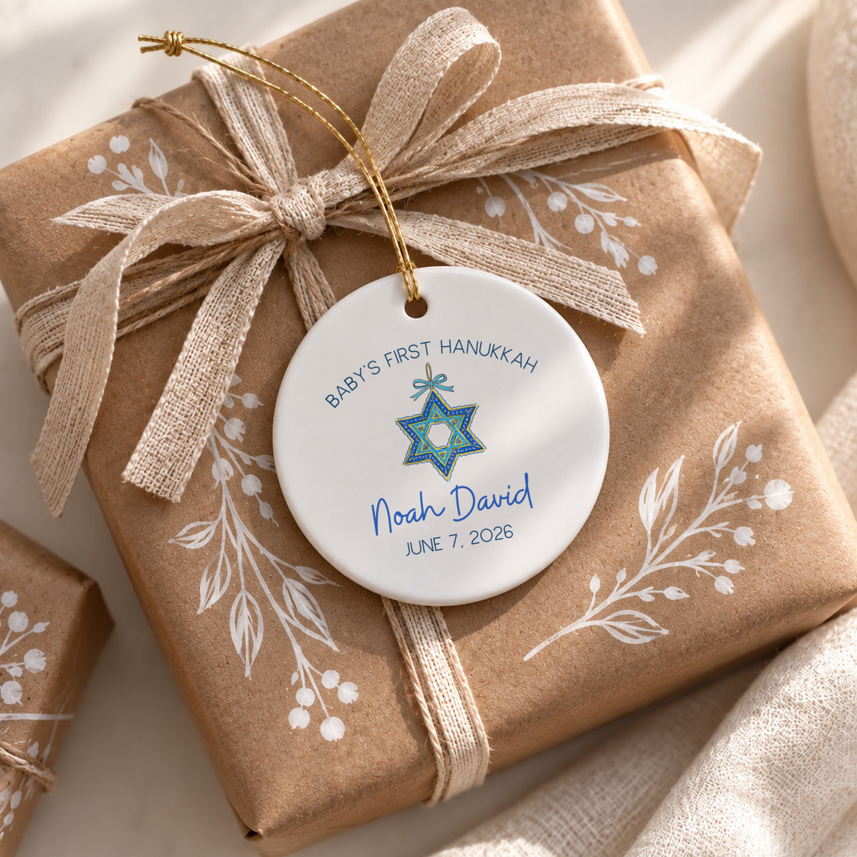 3" Ceramic Ornament – Baby’s First Hanukkah