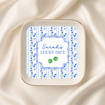 Bamboo Mahjong Lucky Dice Dish