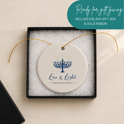 3" Ceramic Ornament – Love & Light Hanukkah