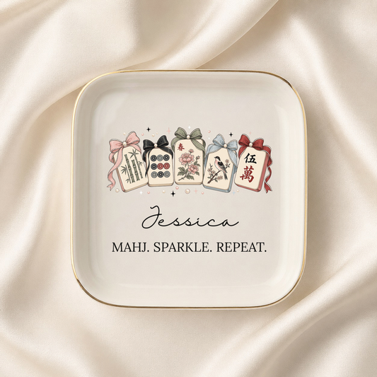 Bows & Tiles Mahjong Jewelry Dish