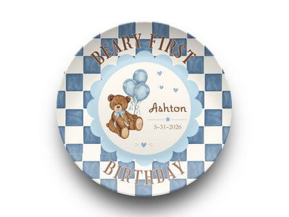 Beary First Birthday Plate