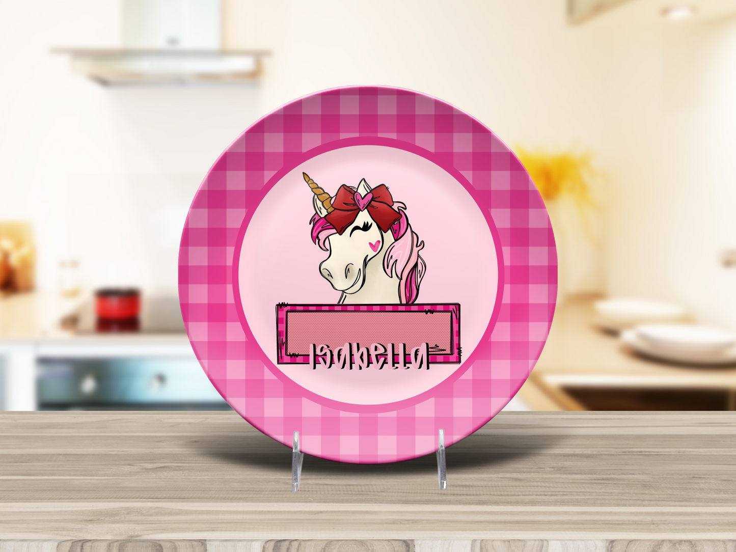Unicorn Kisses Personalized Plate