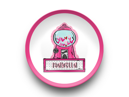 Love Gumball Machine Pink Plate