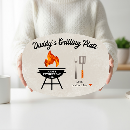 Happy Father's Day Personalized Platter Linen