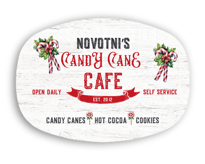 Candy Cane Cafe Personalized Platter
