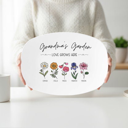 Grandma's Garden Birth Flower Platter