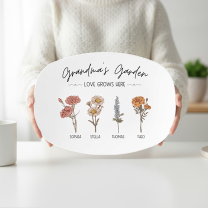 Grandma's Garden Birth Flower Platter