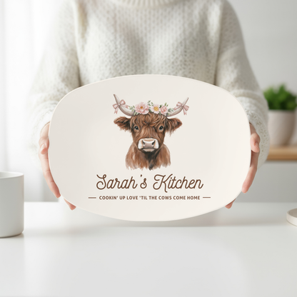 Highland Cow Personalized Platter