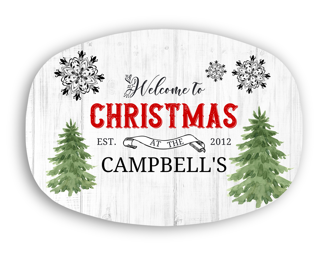 Farmhouse Christmas Personalized Platter