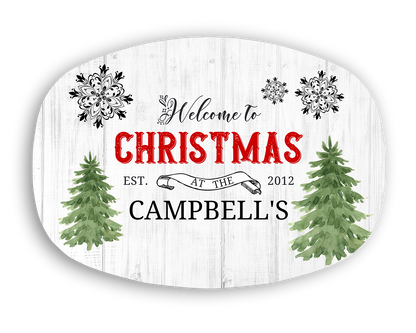 Farmhouse Christmas Personalized Platter