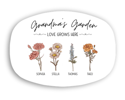 Grandma's Garden Birth Flower Platter