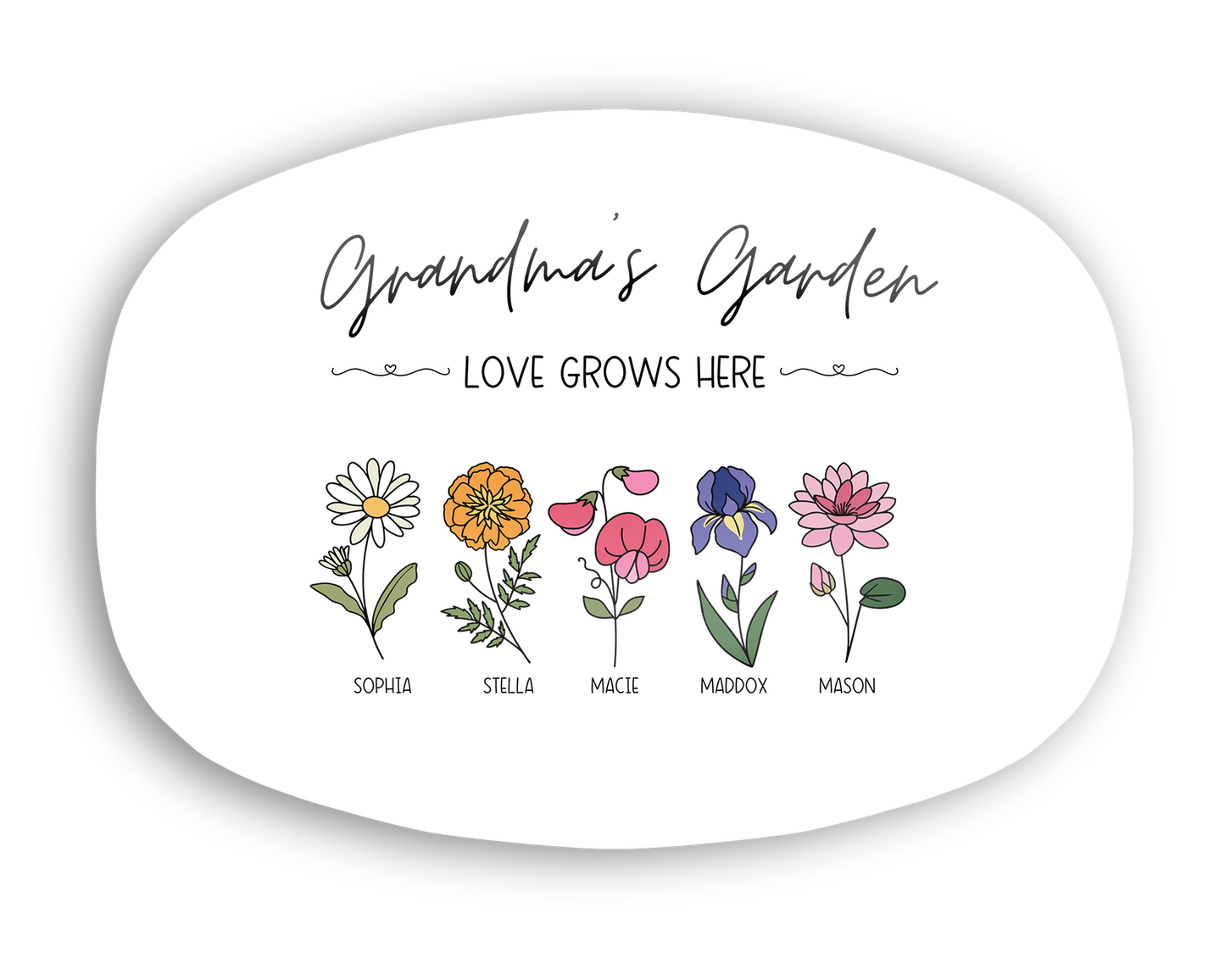 Grandma's Garden Birth Flower Platter