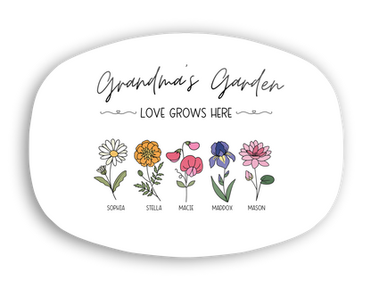 Grandma's Garden Birth Flower Platter