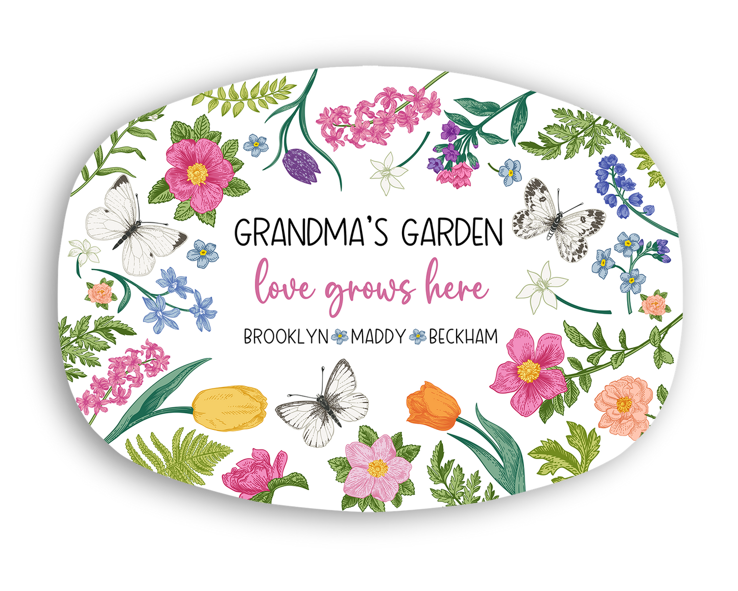 Grandma's Garden Love Grows Here Platter