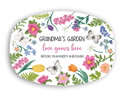 Grandma's Garden Love Grows Here Platter