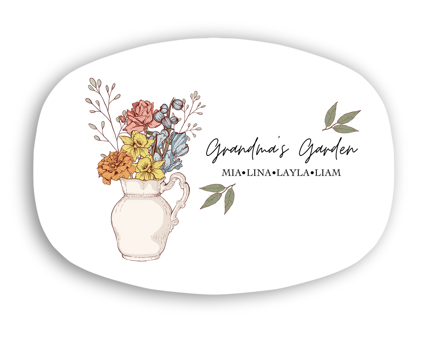 Grandma's Garden Personalized Platter