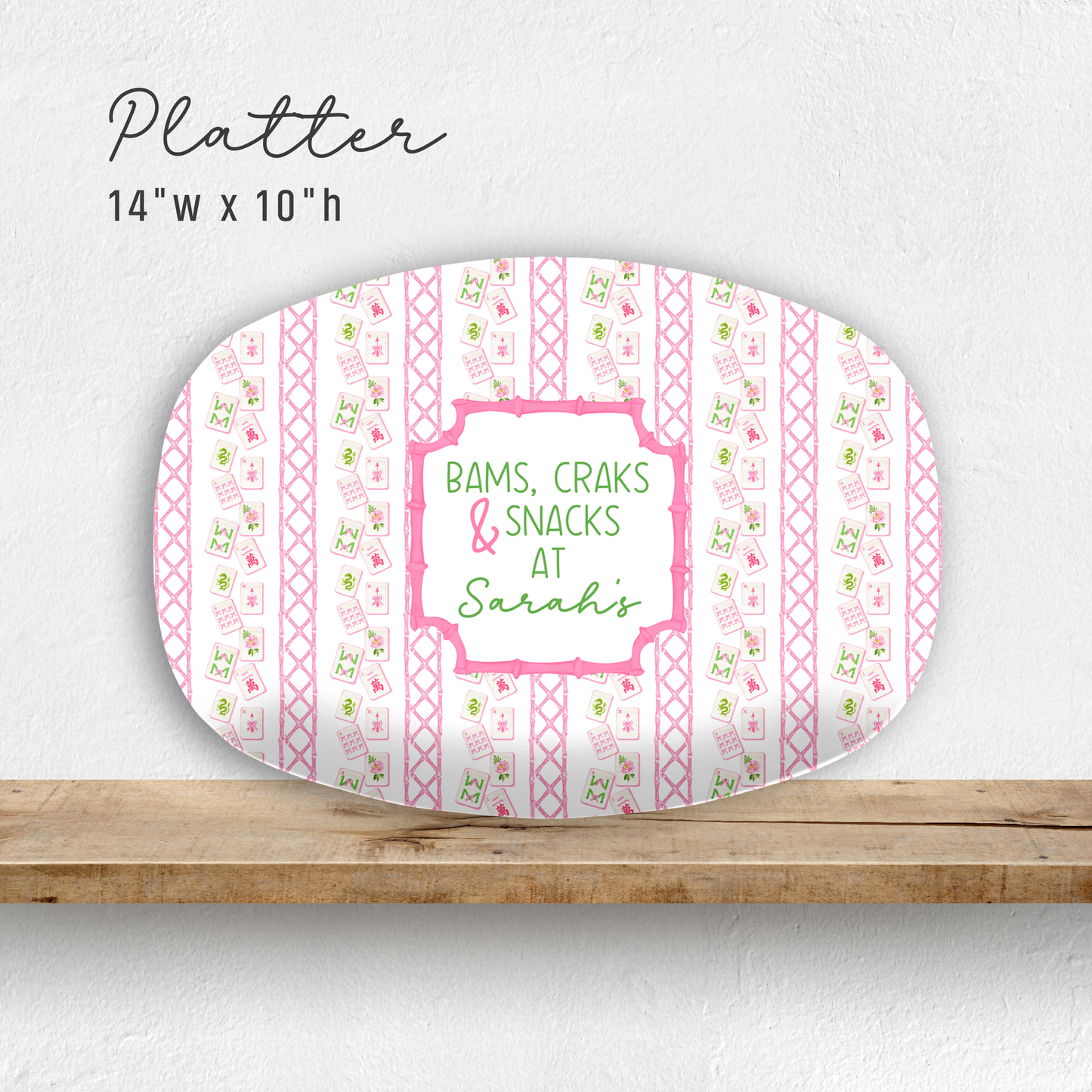 Bams, Craks & Snacks in Pink Mahjong Platter