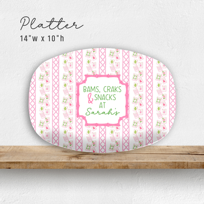Bams, Craks & Snacks in Pink Mahjong Platter