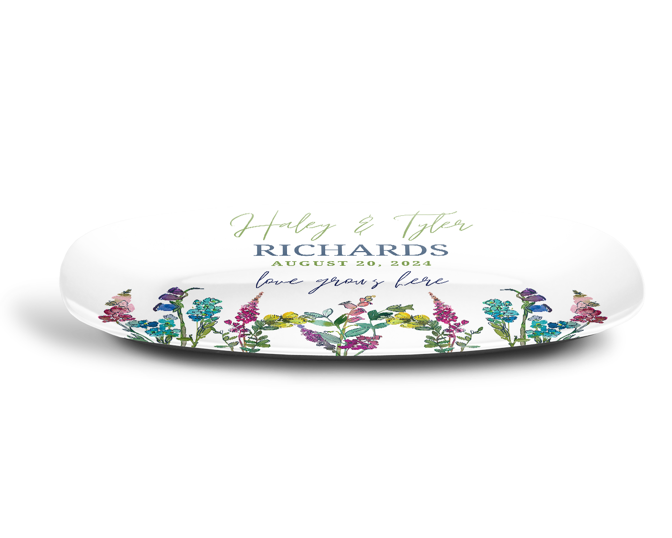 Love Grows Here Personalized Wedding Platter