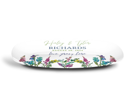 Love Grows Here Personalized Wedding Platter