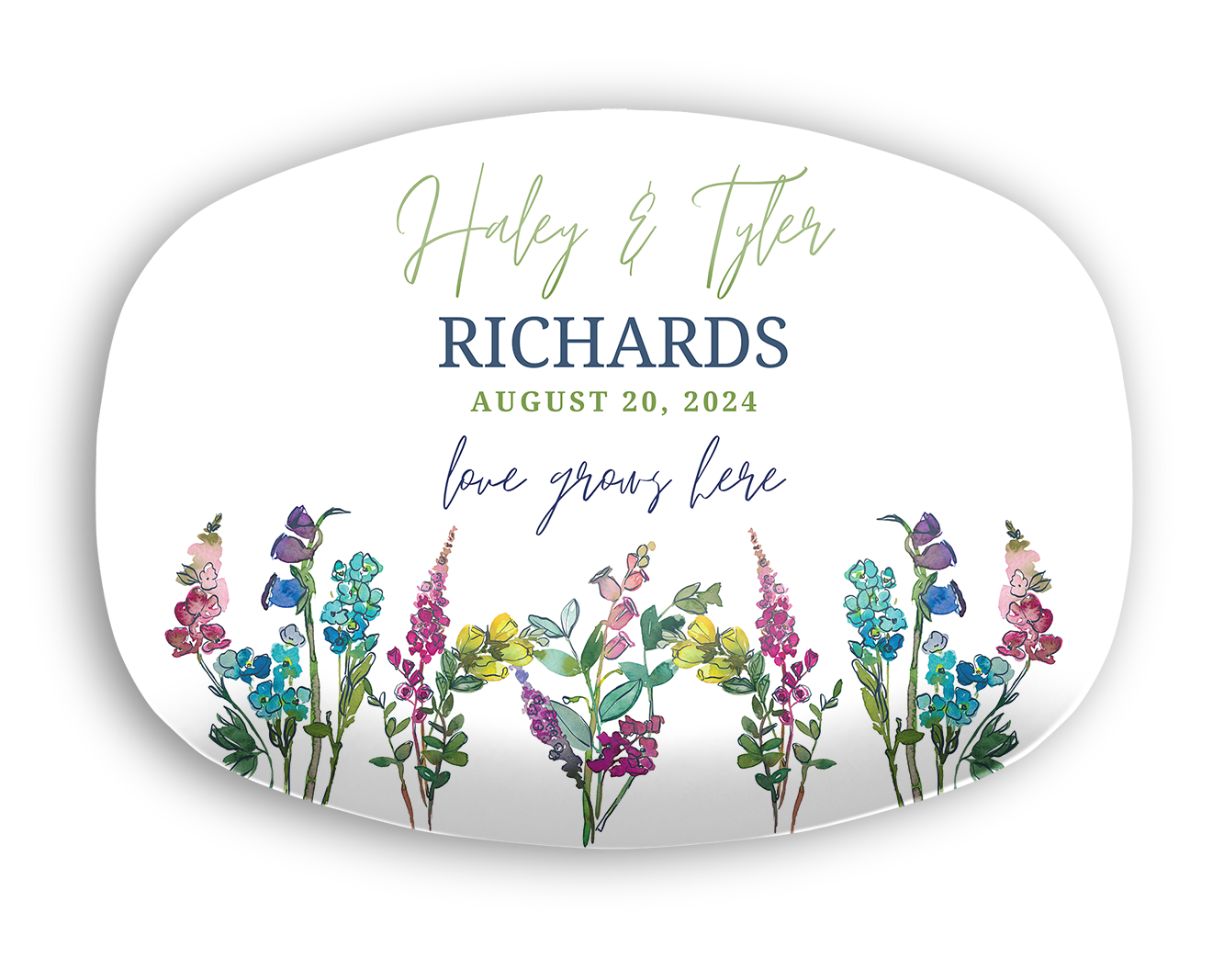 Love Grows Here Personalized Wedding Platter