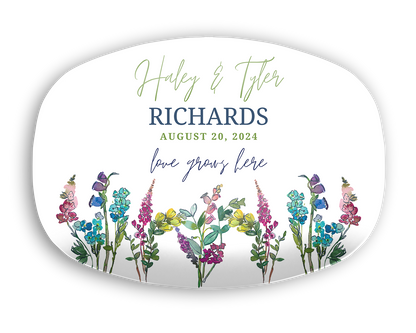 Love Grows Here Personalized Wedding Platter